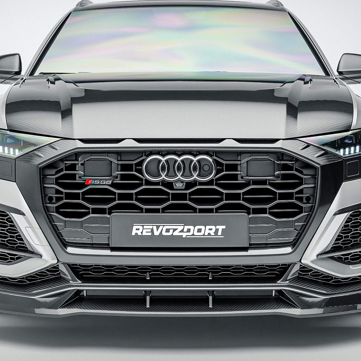 REVOZPORT Audi RSQ8 Pre-LCI Carbon Fibre Front Grille Add-On (2020-2024), image 2 - Premium Bespoke AutoWorks