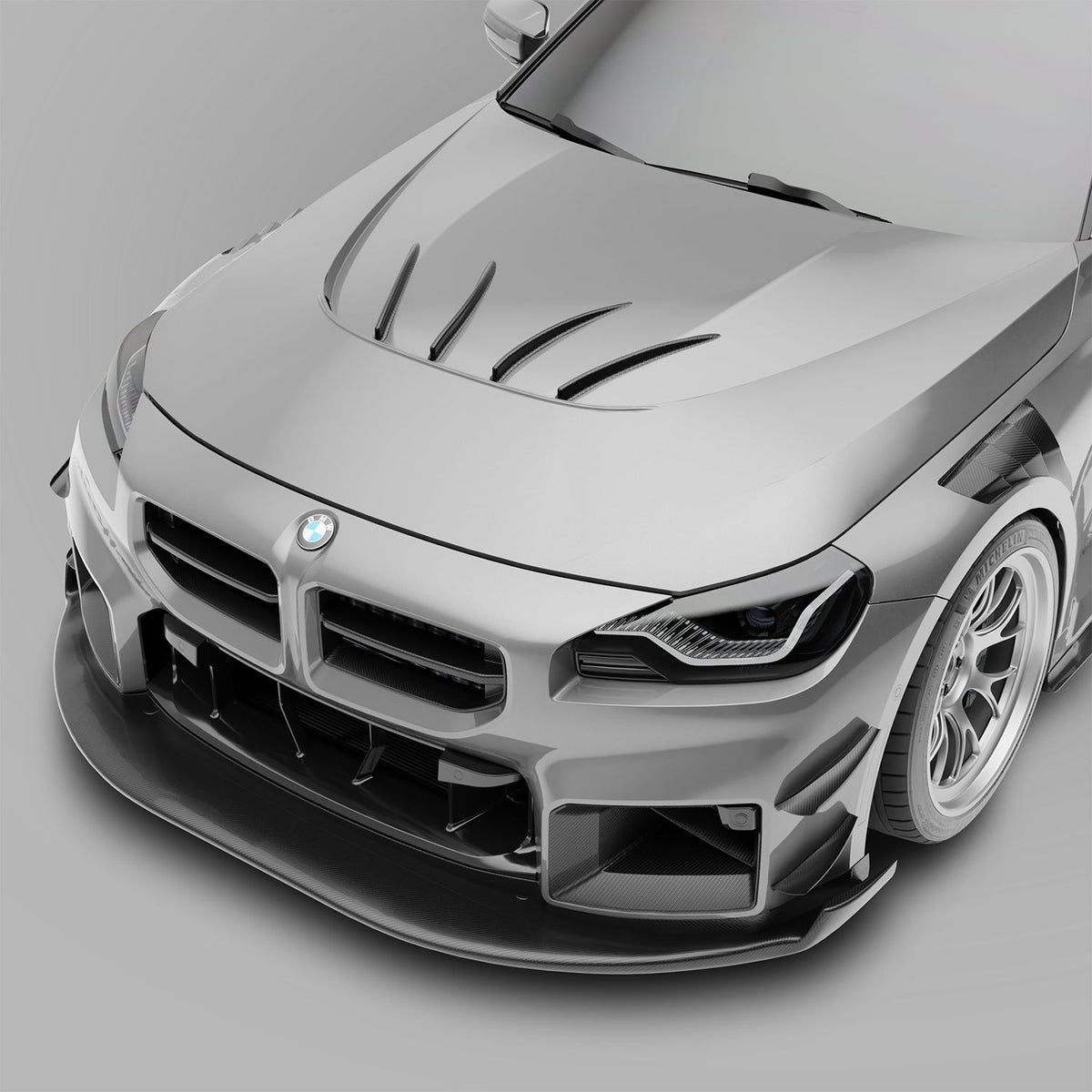 REVOZPORT BMW M2 G87 Carbon Fibre Aero Bonnet and Strakes (2023+) - Premium Bespoke AutoWorks