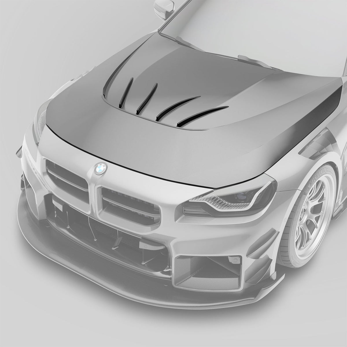 REVOZPORT BMW M2 G87 Carbon Fibre Aero Bonnet and Strakes (2023+), image 2 - Premium Bespoke AutoWorks