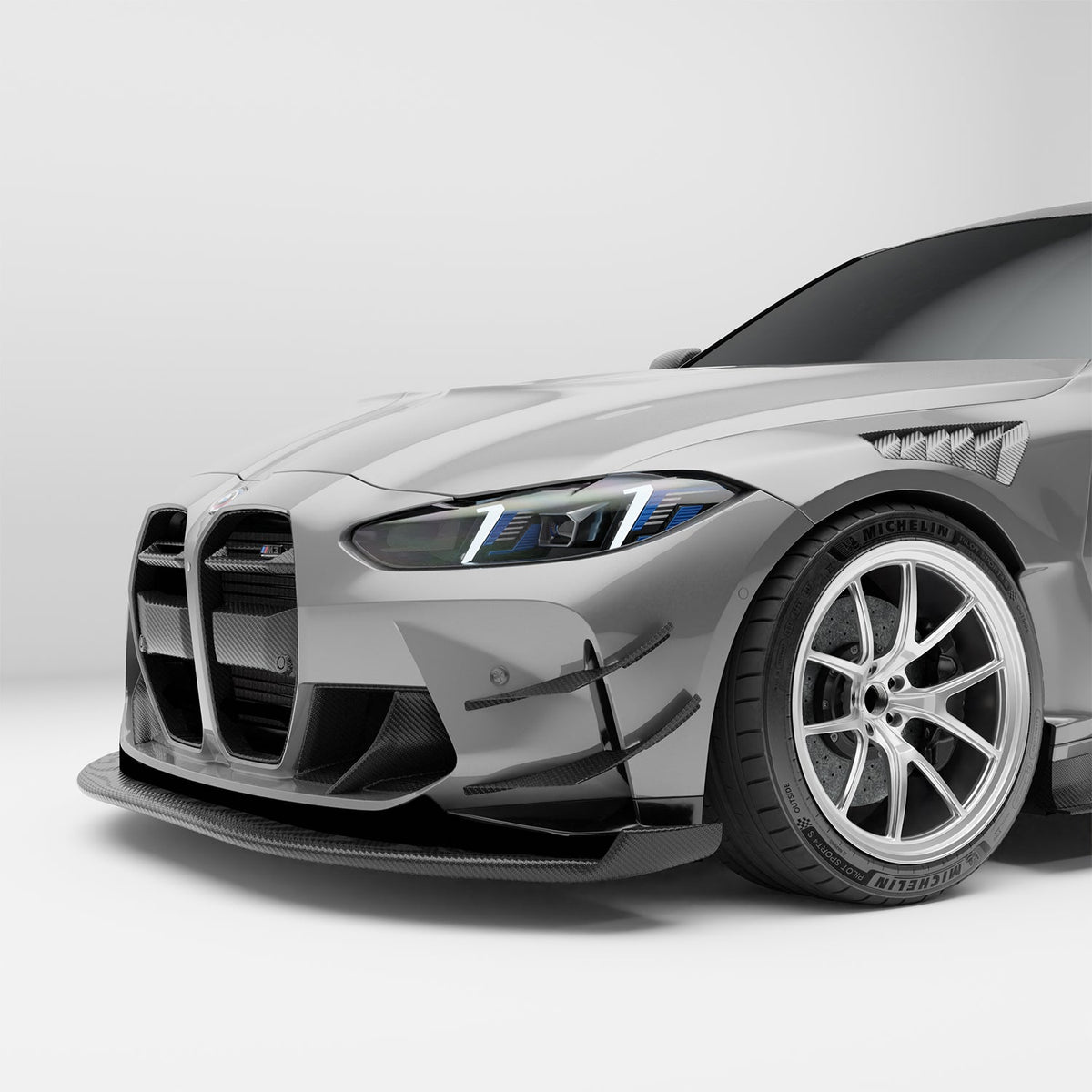 REVOZPORT BMW M3 G80 Carbon Fibre Aero Front Bumper Canards (2021+), image 13 - Premium Bespoke AutoWorks