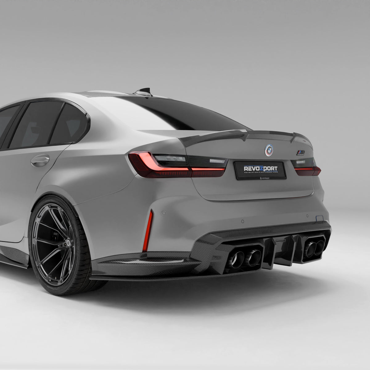 REVOZPORT BMW M3 G80 Carbon Fibre Rear Diffuser (2021+), image 2 - Premium Bespoke AutoWorks