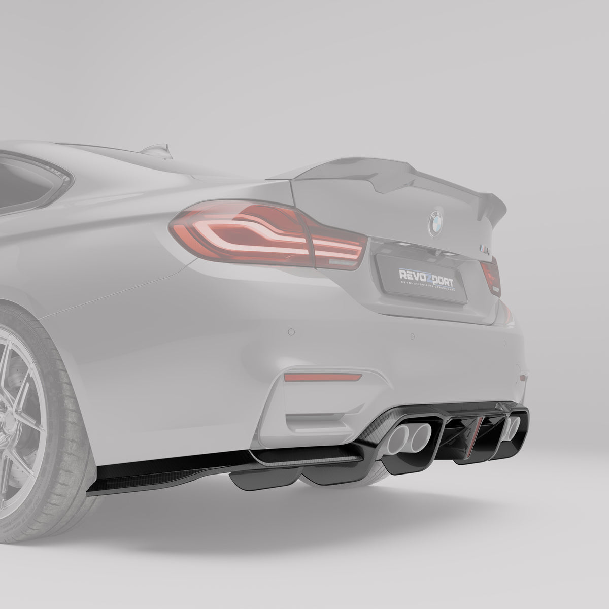 REVOZPORT BMW M4 F82 Carbon Fibre Rear Diffuser (2014-2020) - Premium Bespoke AutoWorks