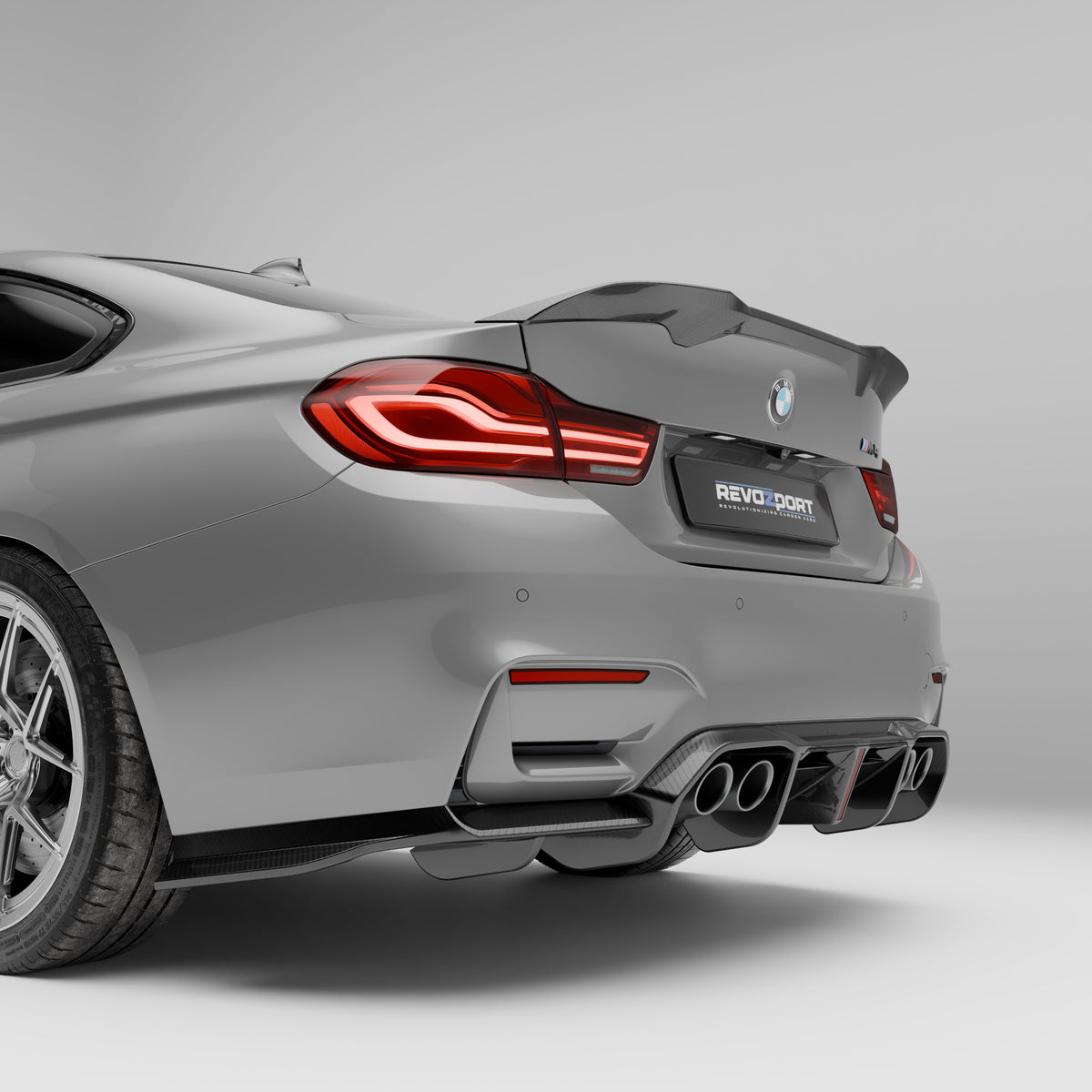 REVOZPORT BMW M4 F82 Carbon Fibre Rear Diffuser (2014-2020), image 2 - Premium Bespoke AutoWorks