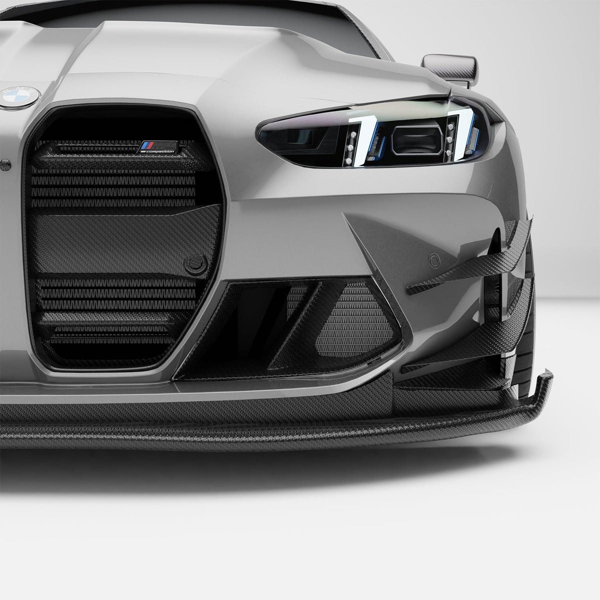 REVOZPORT BMW M4 G82 Carbon Fibre Front Bumper Canards, Design 2 (2021+), image 5 - Premium Bespoke AutoWorks