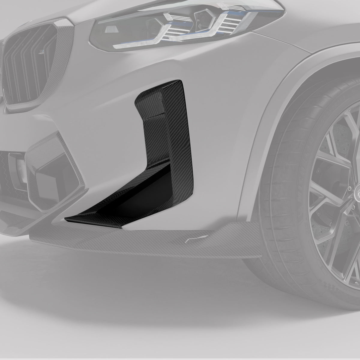 REVOZPORT BMW X3M F97 LCI Carbon Fibre Front Bumper Air Intake Covers (2021-2024) - Premium Bespoke AutoWorks
