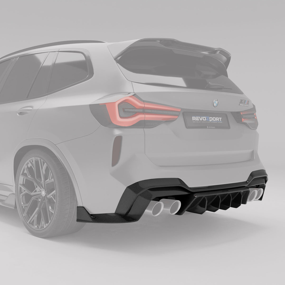 REVOZPORT BMW X3M F97 LCI Carbon Fibre Rear Diffuser (2021-2024) - Premium Bespoke AutoWorks