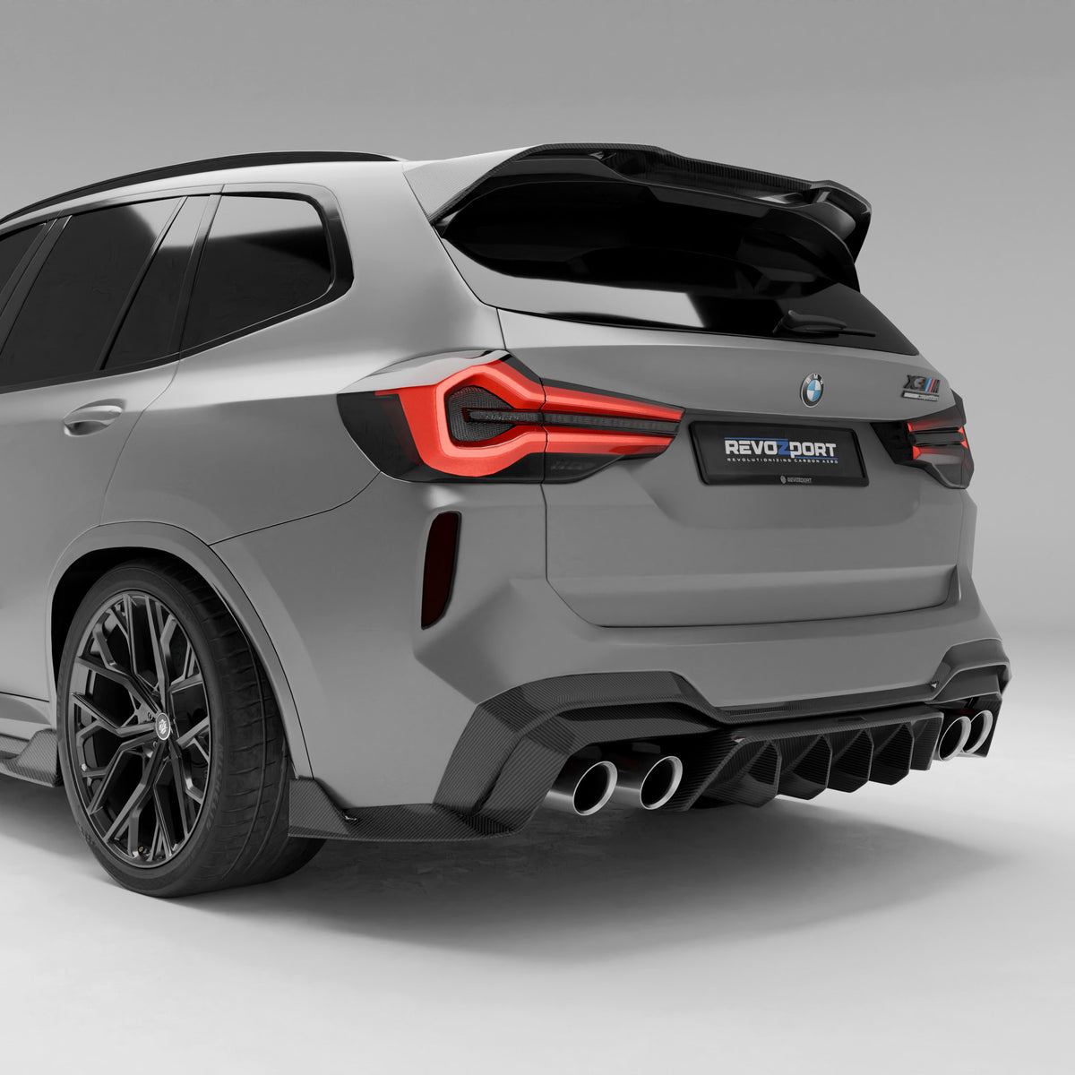 REVOZPORT BMW X3M F97 LCI Carbon Fibre Rear Diffuser (2021-2024), image 2 - Premium Bespoke AutoWorks