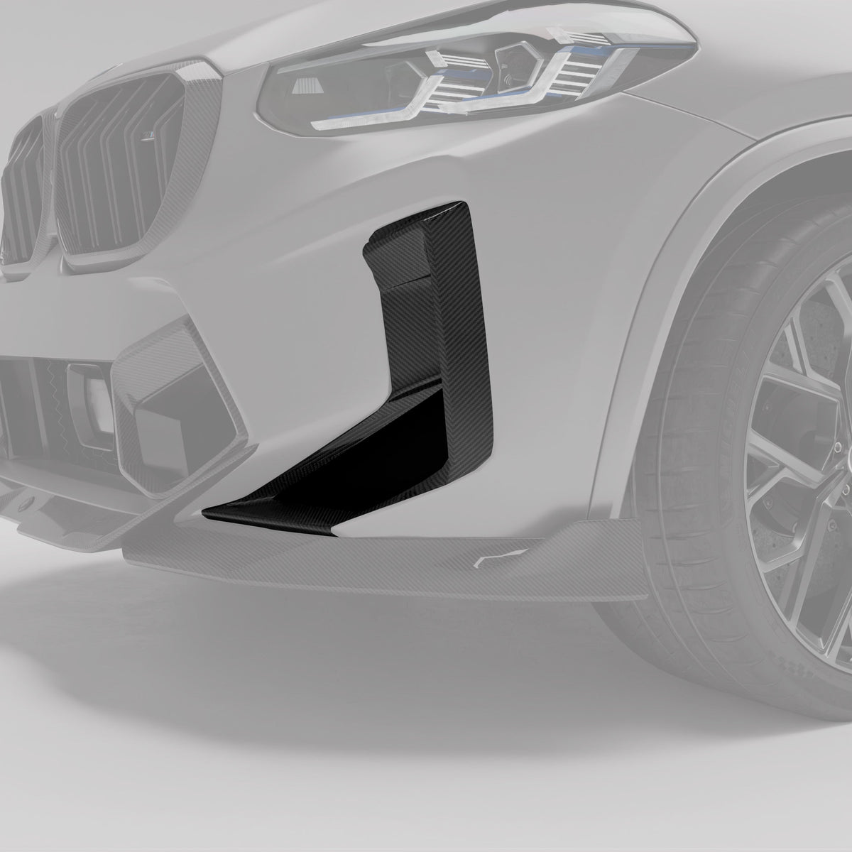 REVOZPORT BMW X4M F98 LCI Carbon Fibre Bumper Air Intake Covers (2021-2025) - Premium Bespoke AutoWorks