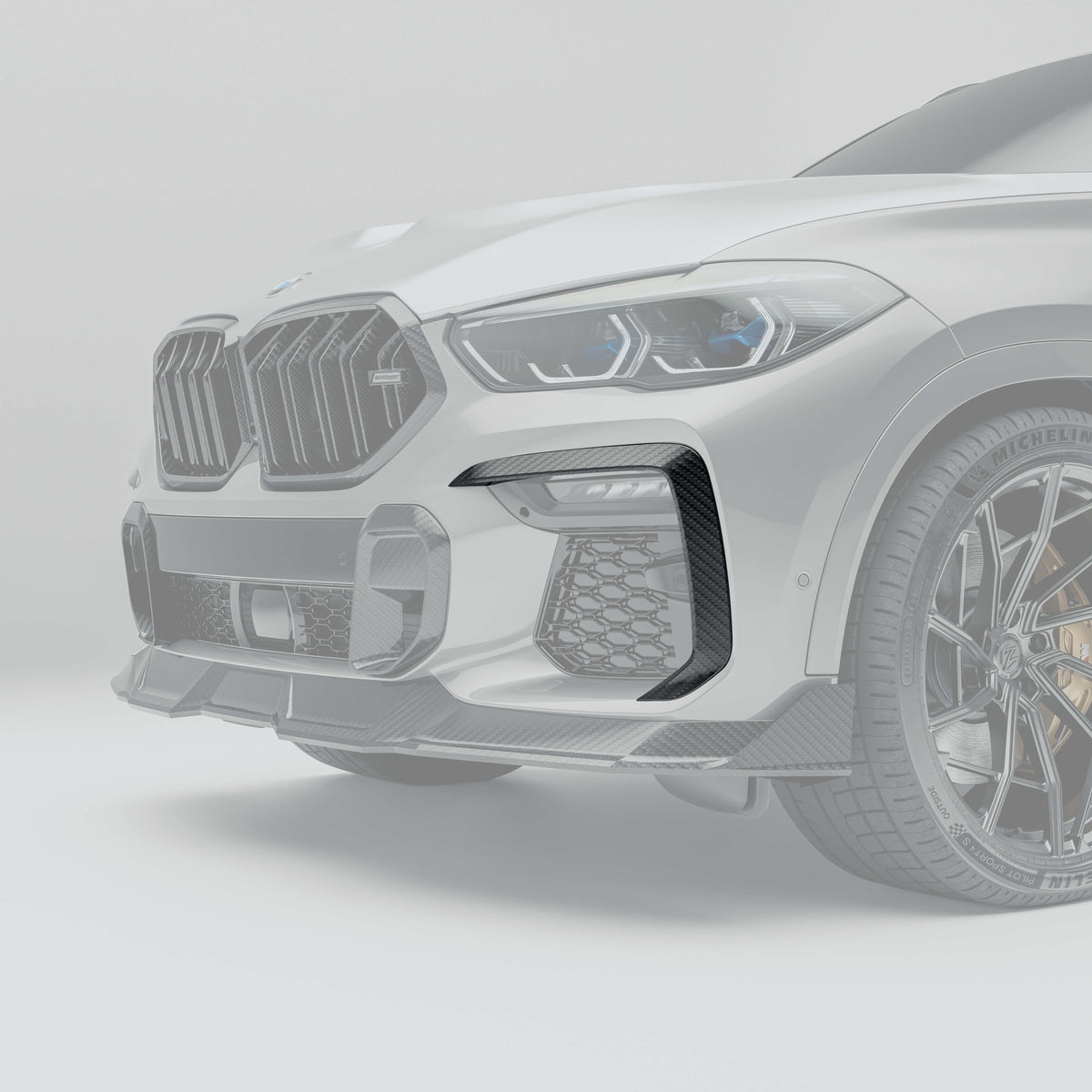 REVOZPORT BMW X6 G06 Pre-LCI Carbon Fibre Front Canards (2019-2023) - Premium Bespoke AutoWorks