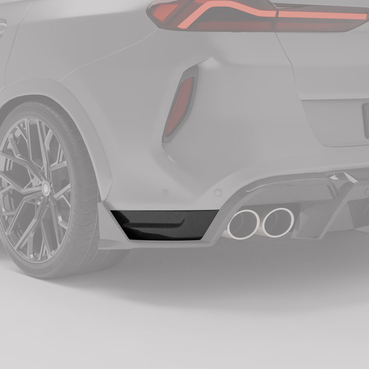 REVOZPORT BMW X6M F96 LCI Carbon Fibre Rear Bumper Splitter (2023+) - Premium Bespoke AutoWorks