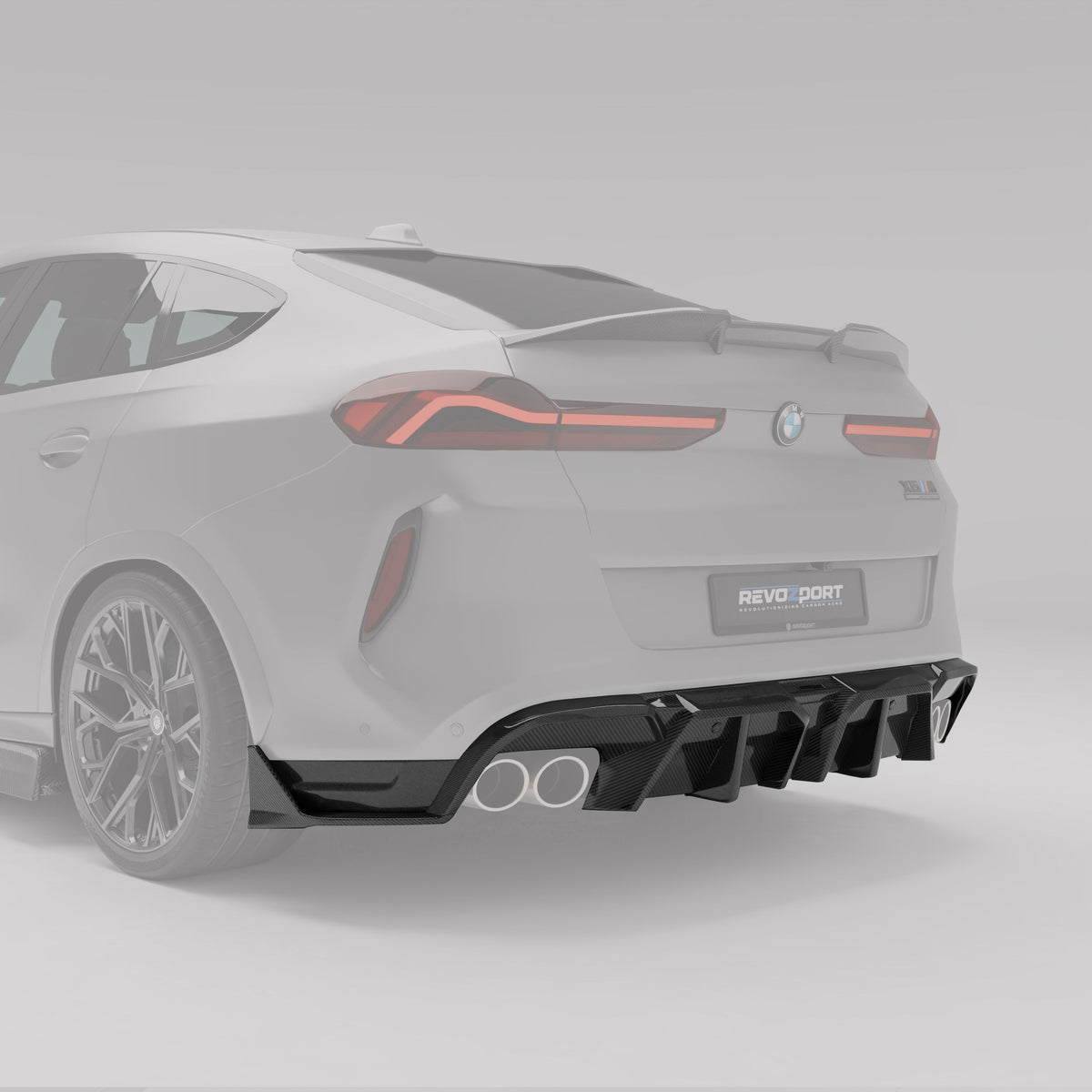REVOZPORT BMW X6M F96 LCI Carbon Fibre Rear Diffuser (2023+) - Premium Bespoke AutoWorks
