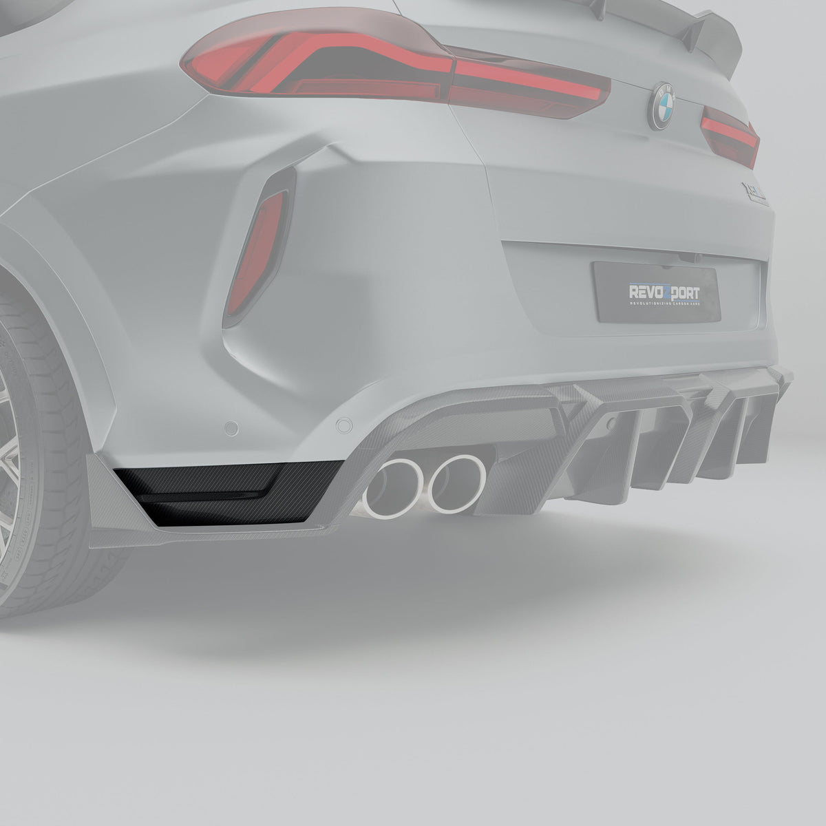REVOZPORT BMW X6M F96 Pre-LCI Carbon Fibre Rear Bumper Splitter (2020-2023) - Premium Bespoke AutoWorks