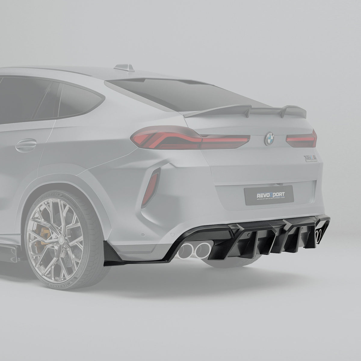 REVOZPORT BMW X6M F96 Pre-LCI Carbon Fibre Rear Diffuser (2020-2023) - Premium Bespoke AutoWorks