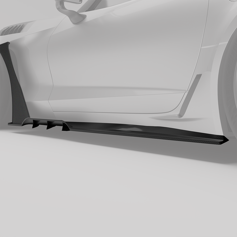 REVOZPORT Chevrolet Corvette C7 Carbon Fibre Side Skirts (2014-2019), image 2 - Premium Bespoke AutoWorks