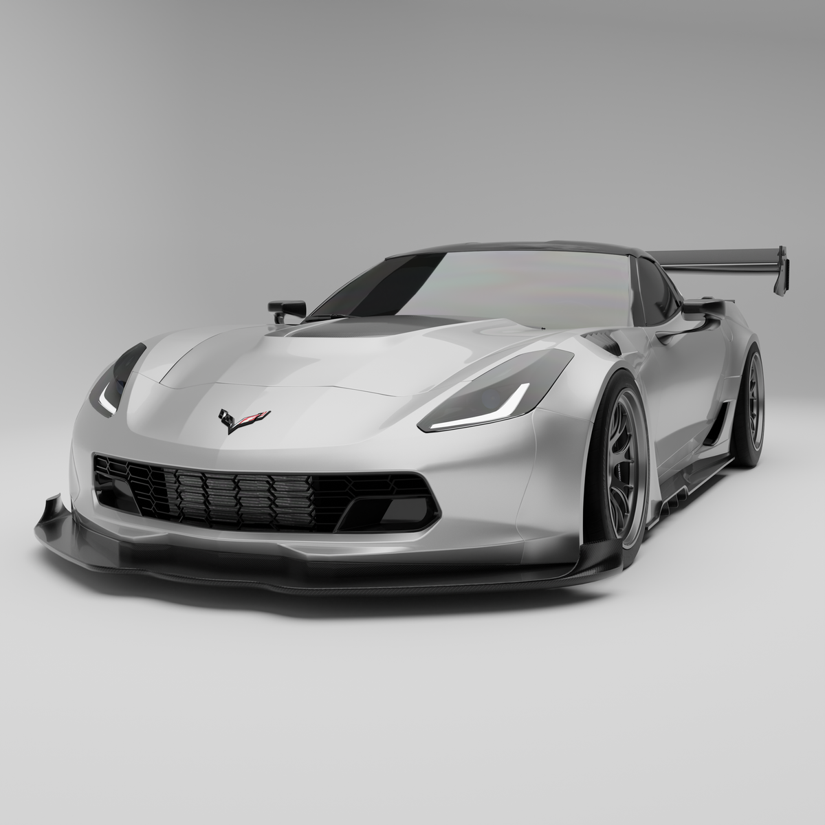 REVOZPORT Chevrolet Corvette C7 Carbon Fibre Splitter and Air Dam (2014-2019) - Premium Bespoke AutoWorks