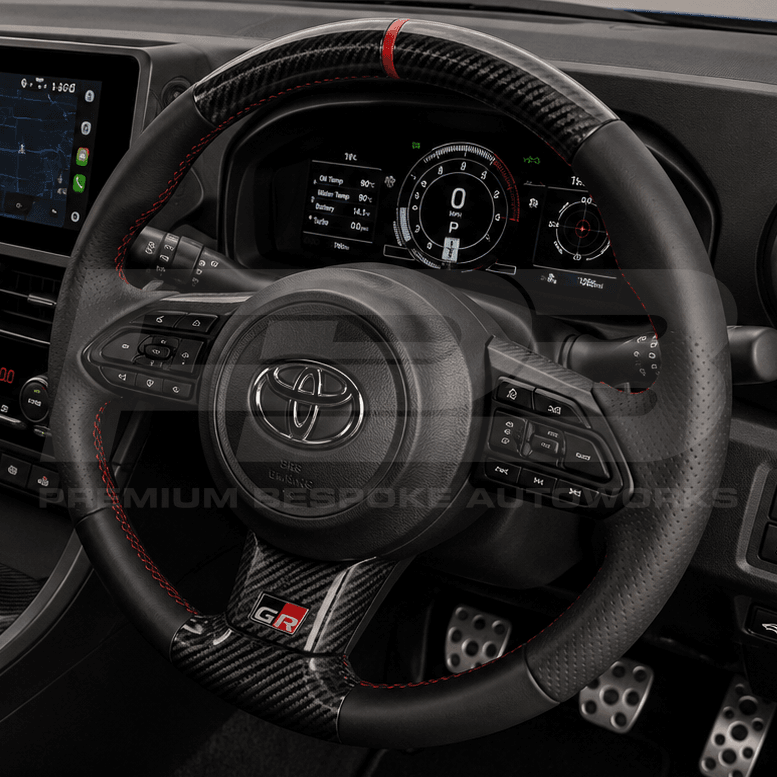 Toyota custom steering wheel, hand-finished to order by Premium Bespoke AutoWorks