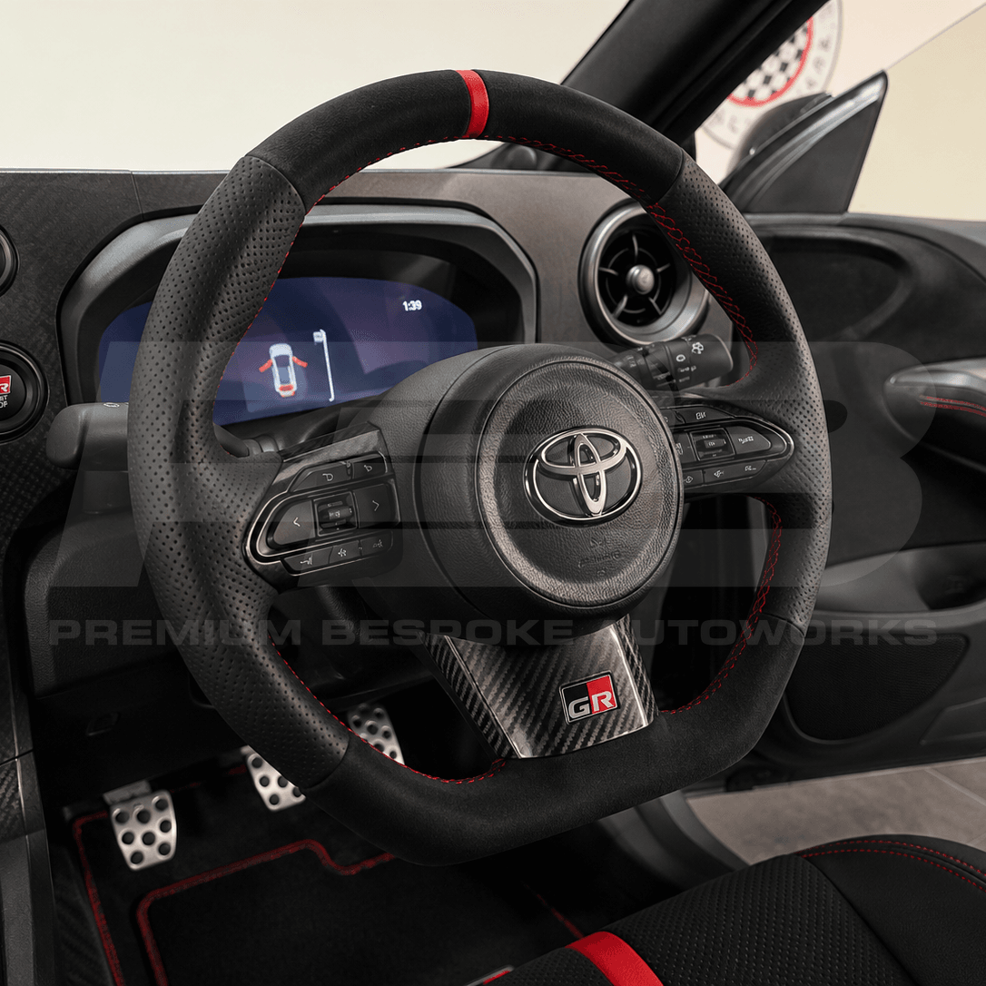 Toyota custom steering wheel, hand-finished to order by Premium Bespoke AutoWorks