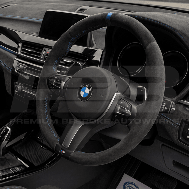 BMW X2 F39 steering wheel upgrade, hand finished on a genuine OEM core